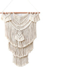 Tapestry Macrame Wall Hanging Tapestry Hand-Woven Pendant Chic Bohemian Woven Home Tapestry Wall Decor (Beige 55x75cm)