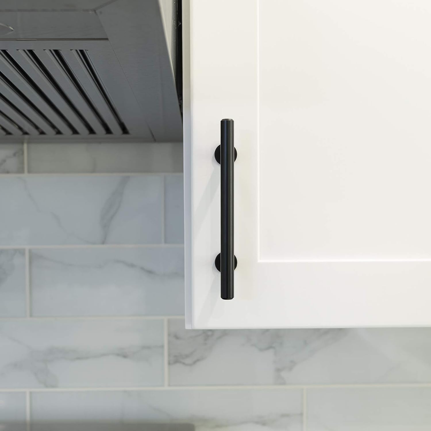 Modket Euroline Series Matte Black T Bar Pull Handle — 10-1/8' (256mm) Hole Centers, 12' Overall Length — 20 Pack Modern Kitchen Cabinet Door Drawer Hardware/Dresser