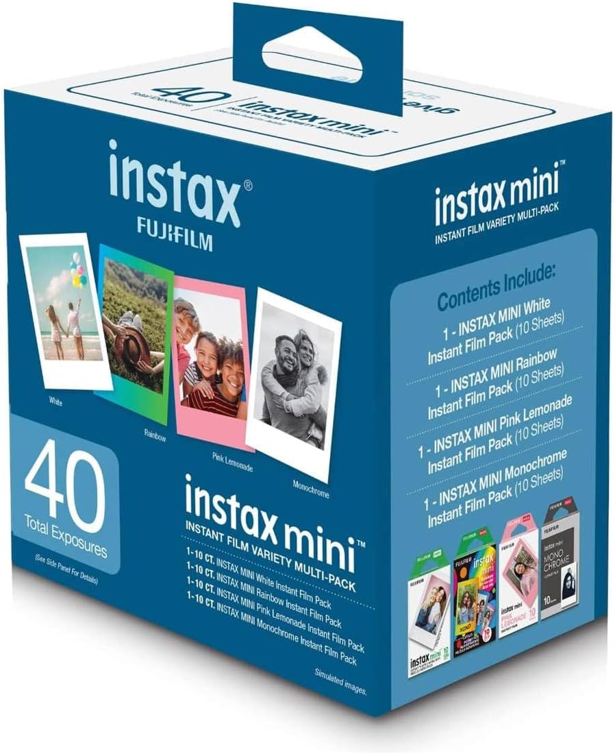 Fujifilm Instax Mini 99 Instant Film Camera, Matte Black, Bundle with Instant Variety Value Film Pack, 40 Exposures