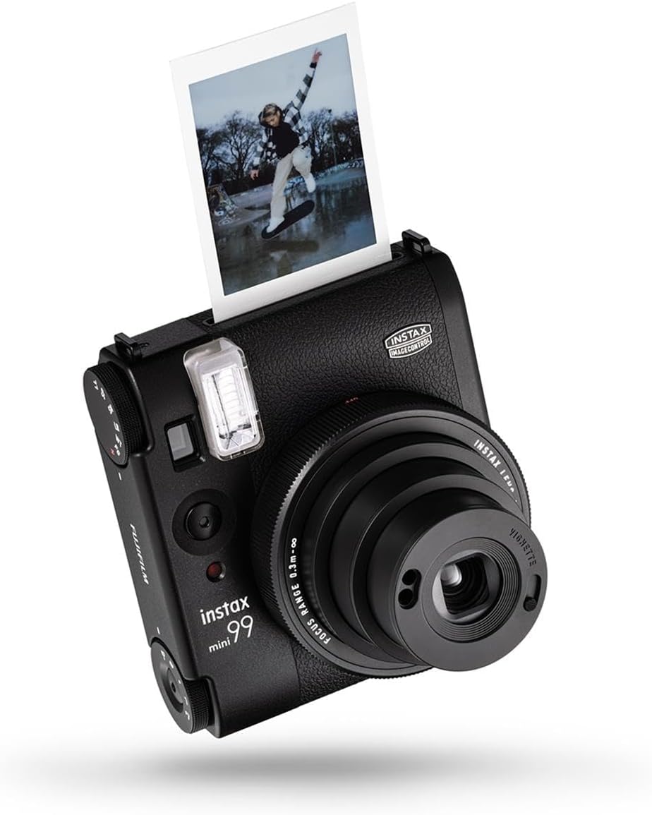 Fujifilm Instax Mini 99 Instant Film Camera, Matte Black, Bundle with Instant Daylight Film Pack, 20 Exposures + Slinger Photo Album for Instax Mini Film