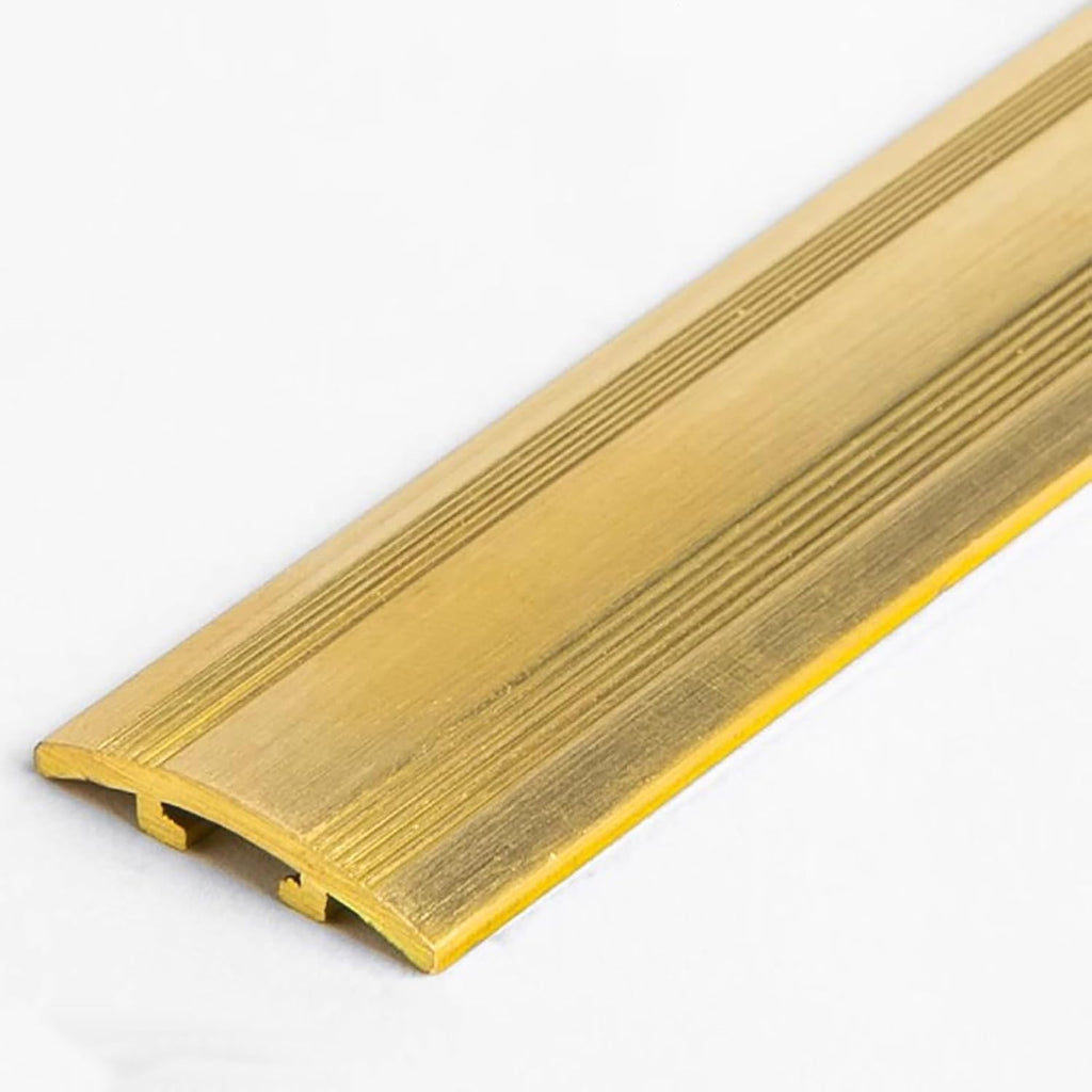 Brass Flooring Transition Strip for Wood to Tile | Edge Reducer for Doorways & Gaps | Durable Ramp Cover Trim | 20mm x 4mm, 5ft (152cm)