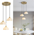 3 Lihgt Minimalist Style Ceiling Hanging Lamp 7.8' White Dome Glass Lampshade Brass Finish Ceiling Light Nordic Retro Pendant Light for Kitchen Island Bedroom Bedside