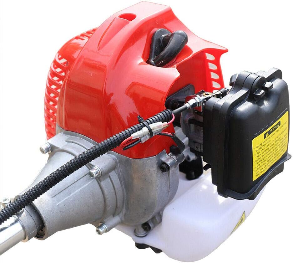 42.7CC Mini Garden Tiller Cultivator,1.25kw 2-Stroke Handheld Gas Powered Engine Machine,Single Cylinder Air Cooled Cordless Weeding Tilling Tool