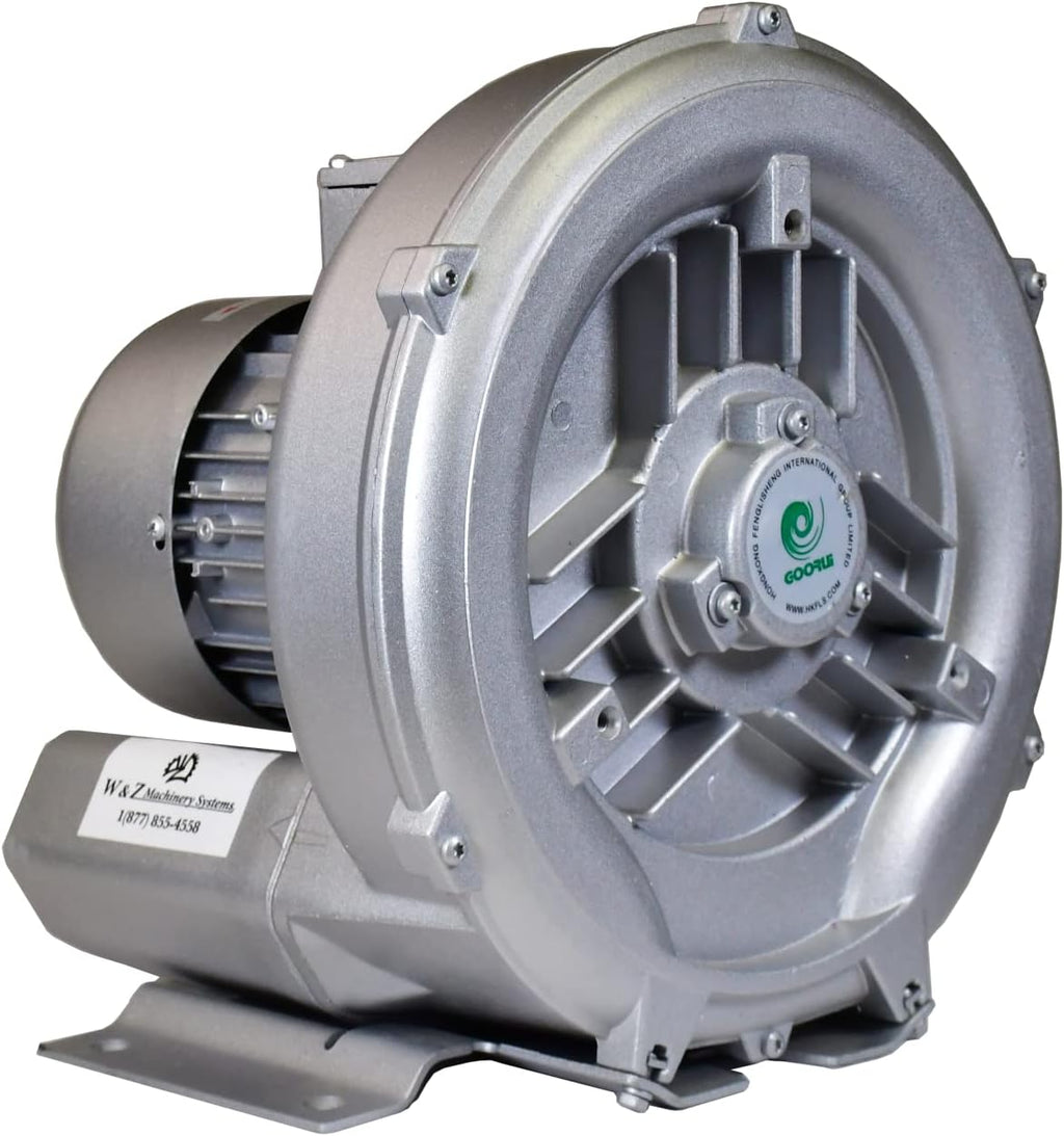 2 Hp Regenerative Blower 220V-480V 3Phase, 102CFM, 88' H2O Press. Goorui-USA GHBH 1D7 34 1R4