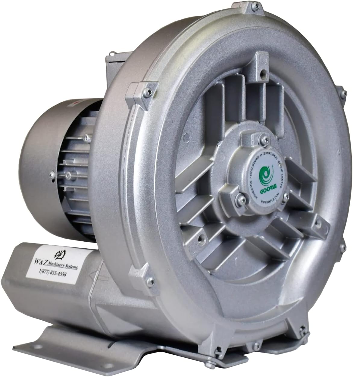 0.83 Hp Regenerative Blower 220V/480V 3Phase, 81CFM, 48' H2O Press. Goorui-USA GHBH D73 34 1R3