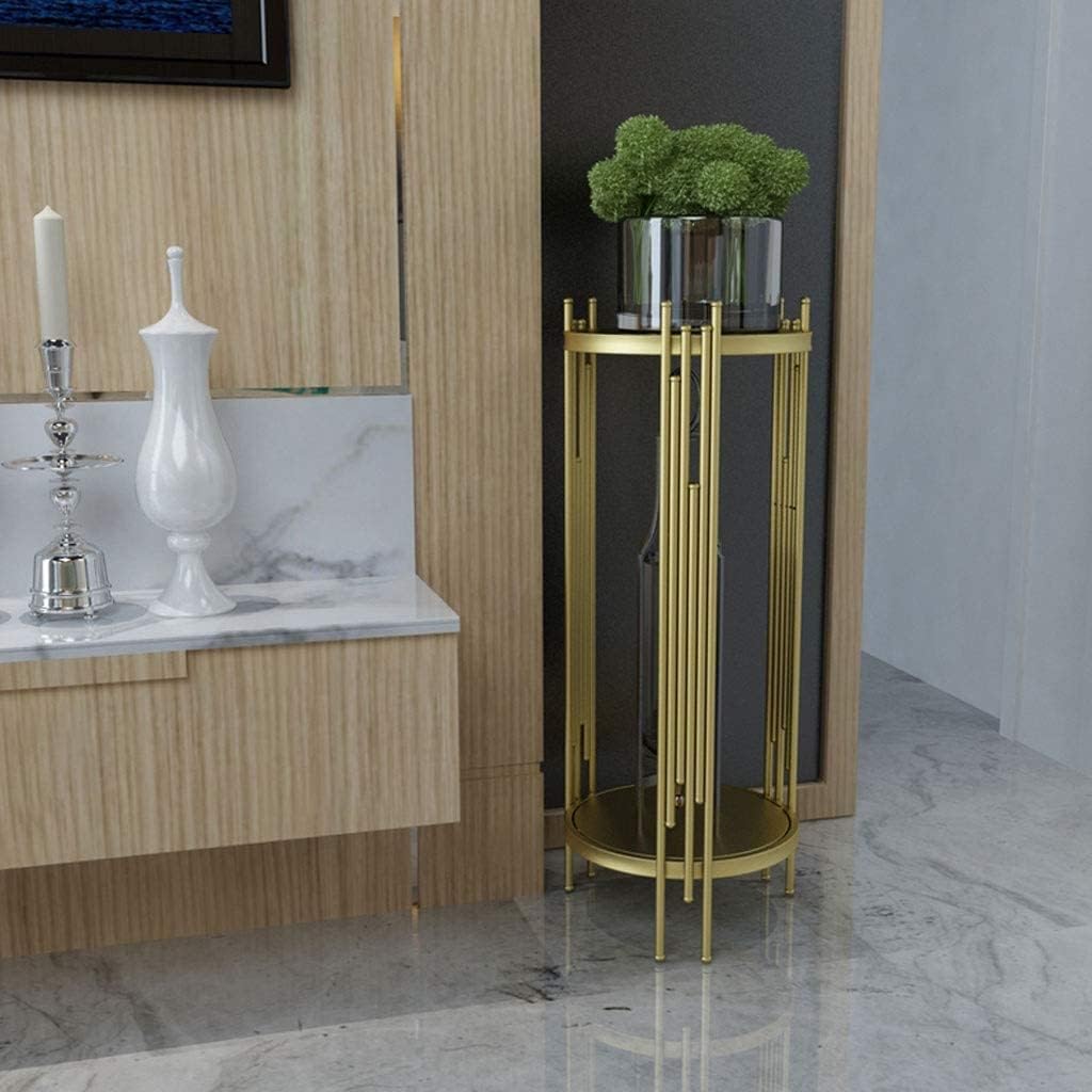 2 Tier Plant Stand with Gold Metal Frame for Indoor Home Office Balcony Living Room Decoration,Gold-1 Set