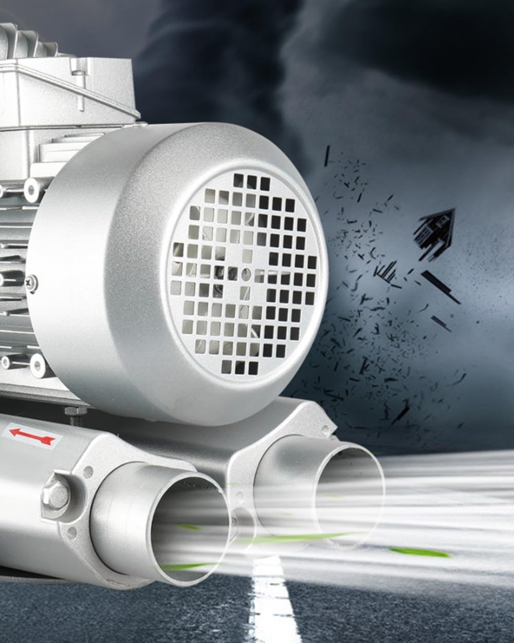 110V 50Hz Regenerative Blower, High-Pressure Vortex Ring Blower, 0.33HP 0.47HP 0.5HP 0.74HP Vortex Blower for Sewage Aeration Aquarium Fish Pond, Silver(1100W/1.49HP)