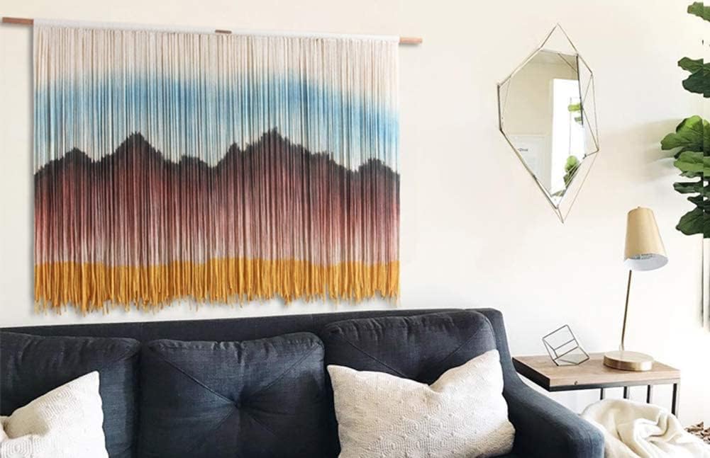 Boho Chic Woven Tapestry Macrame Wall Hanging Handmade Macrame Tapestry Woven Wall Art Bohemian Wall Decor Textile Wall Hangings (Size : 75x110cm)