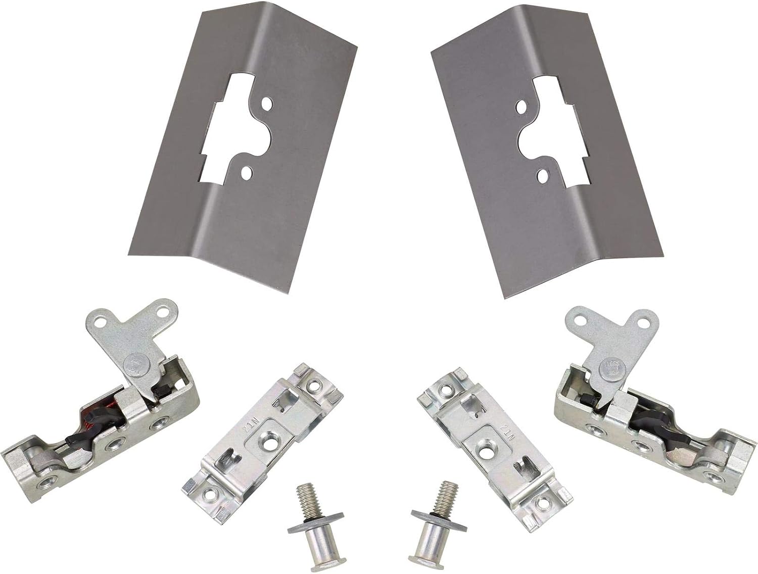 Speedway Motors Universal Slim Line Bear Jaw Complete Door Latch Kit Includes Left and Right Latches Mounting Plates Striker Pins Cage Nut Plates for Street Rods