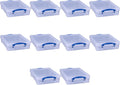 Really Useful Box 4 Liter Plastic Storage File Box Container with Snap Lid and Clip Lock Handles for Office Organization and Storage, Clear (10 Pack)