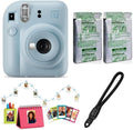 Fujifilm Instax Mini 12 Instant Camera Accessory Kit (Pastel Blue) with Instax Mini Film Foil (2 Pack), Accessory Kit and Rope Wrist Strap
