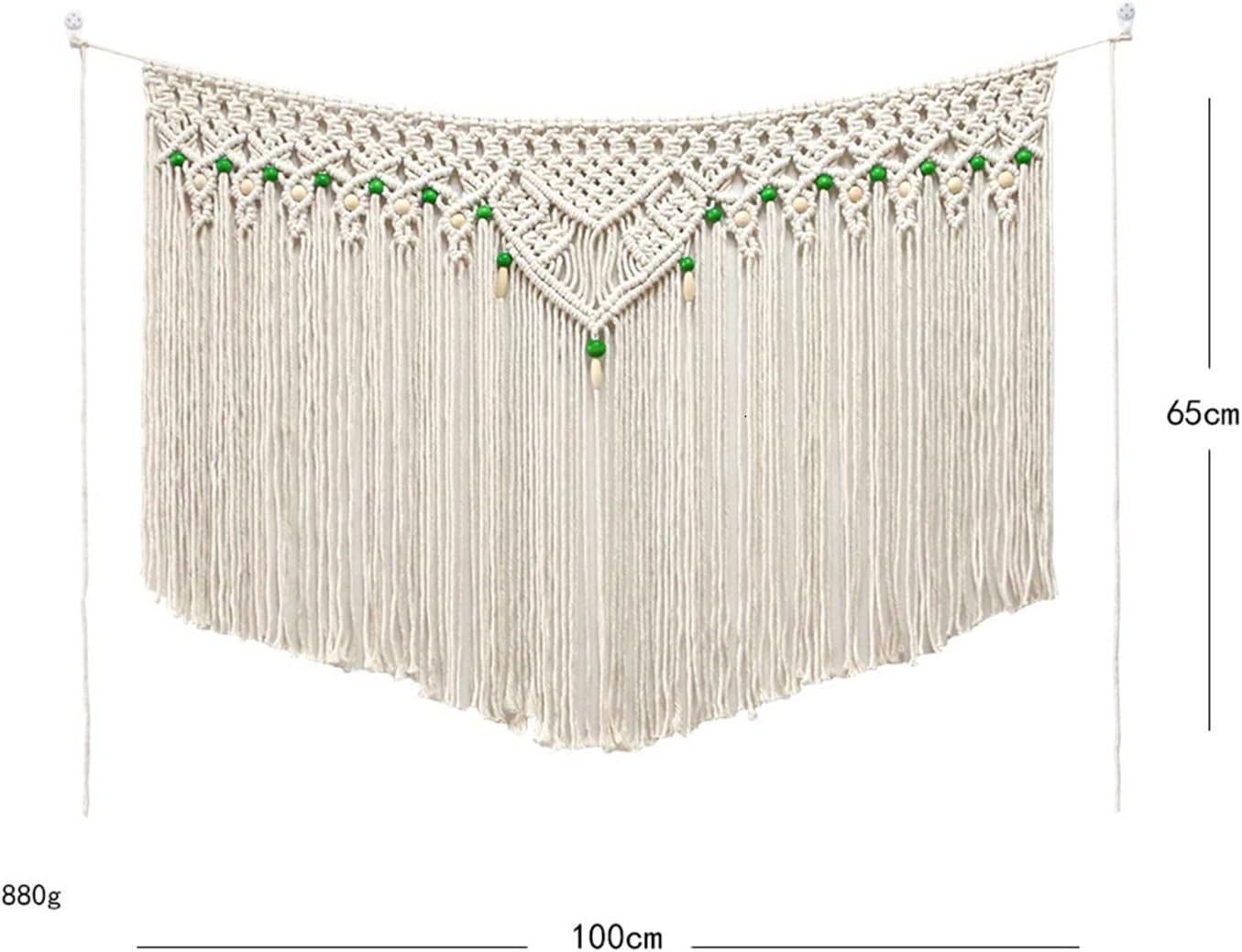 Tapestry Macrame Wall Hanging Tapestry Large Bohemian Wall Decor for Living Room Bedroom Kitchen (Beige 100x65cm)