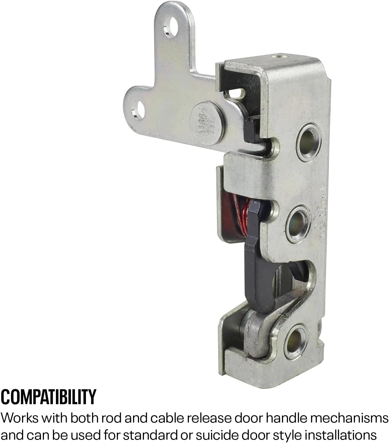 Speedway Motors Universal Slim Line Bear Jaw Complete Door Latch Kit Includes Left and Right Latches Mounting Plates Striker Pins Cage Nut Plates for Street Rods