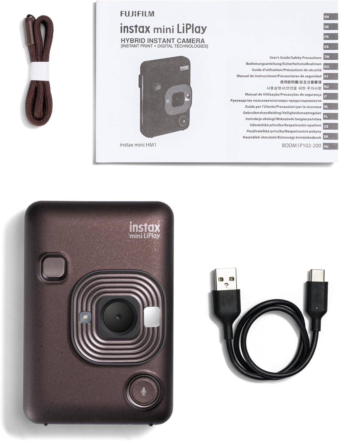 Fujifilm Mini LiPlay Hybrid Instant Camera with Mini Film (Deep Bronze, w/ 40 Film Sheets)