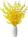 Fake Flowers Artificial Flowers Fake Flowers with Vase, Fake Silk Orchid Faux Long Stem Flowers for Home Wedding Indoor Outdoor Decoration Home Decor
