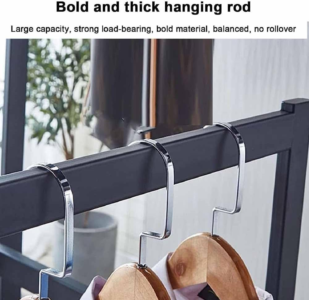 Industrial Pipe Clothing Rack, Adjustable Metal Clothing Store Display Stands, Floor-Standing Hanging Garment Rack, for Hanging Clothes,White