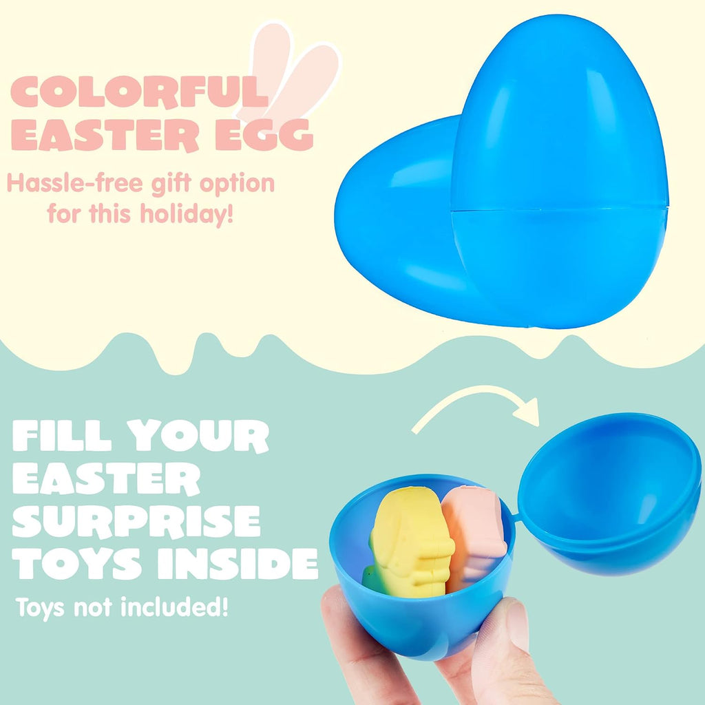 JOYIN 3.15' Easter Eggs, Fillable Plastic Eggs Empty Colorful Bright Eggshells with Hinge for Easter Hunt, Filling Treats, Party Favor, Basket Stuffers, Classroom Prize Supplies, 1000PCS