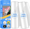 DTF Transfer Film Roll 24 Inch x 328 FT for Sublimation Double-Side Matte Clear Pretreat Sheets, PET Heat Transfer Paper for Inkjet Printer Direct Print on T Shirts Textile (2-Pack)