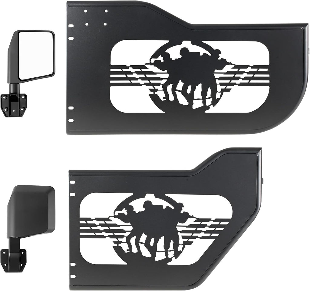 VEVOR Jeep Tube Doors, 4-Door, Fit for 2018-2026 Jeep Wrangler JL & 2020-2026 Gladiator JT, Soldier Pattern Off Road Front & Rear Tubular Half Doors with DOT Certified Side View Mirrors & Rubber Pads