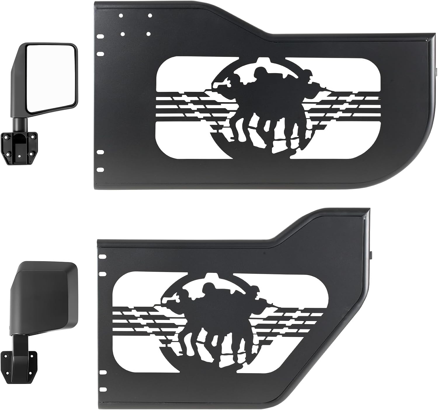 VEVOR Jeep Tube Doors, 4-Door, Fit for 2018-2026 Jeep Wrangler JL & 2020-2026 Gladiator JT, Soldier Pattern Off Road Front & Rear Tubular Half Doors with DOT Certified Side View Mirrors & Rubber Pads