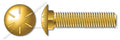 (2500 pcs) 1/4'-20 X 5/8', Carriage Bolts, Round Head, Square Neck, Full Thread, Grade 8 Steel, Yellow Zinc