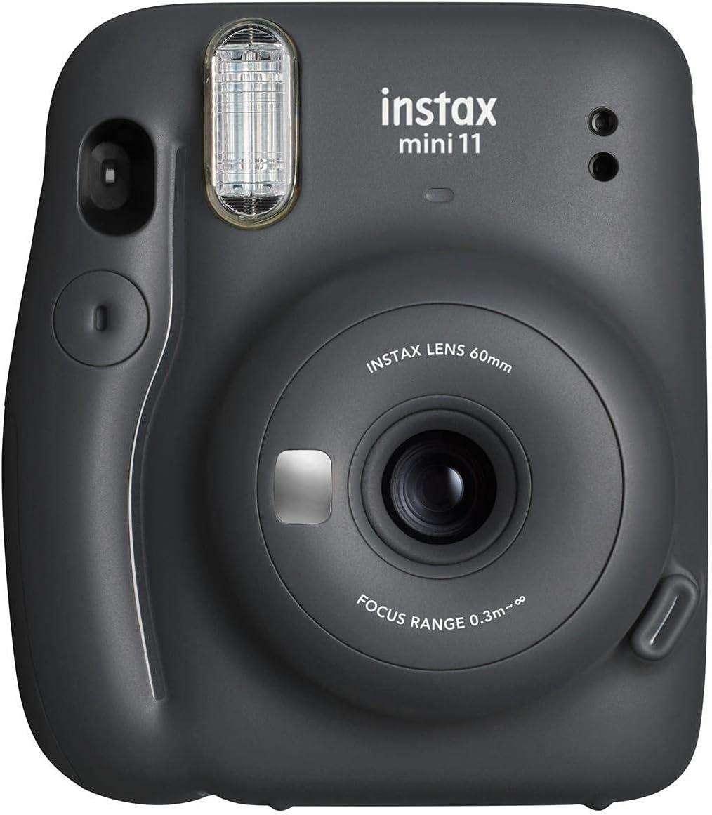 Fujifilm Instax Mini 11 Instant Film Camera, Charcoal Gray - with Slinger Accessory Kit Charcoal Gray, 2X Fuji instax Mini I nstant Daylight Film Twin Pack, 20 Exposures