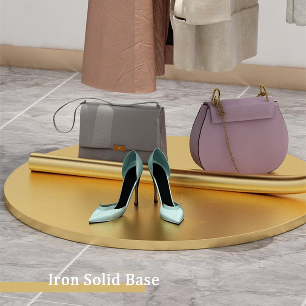 C-Shape Clothing Rack Freestanding Metal Display Rack, Clothes Rack Garment Rack for Hanging Clothes, Closet Organizers for Clothes Store Bedroom Cloakroom,Gold,H 170cm/67″