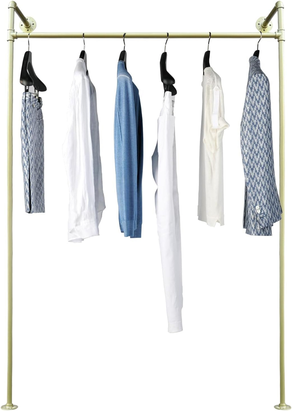 Modern Metal Clothing Display Rack Wall-mounted 47.2 Inches Garment Rack for Hanging Clothes Coats Skirts Shirts, Gold