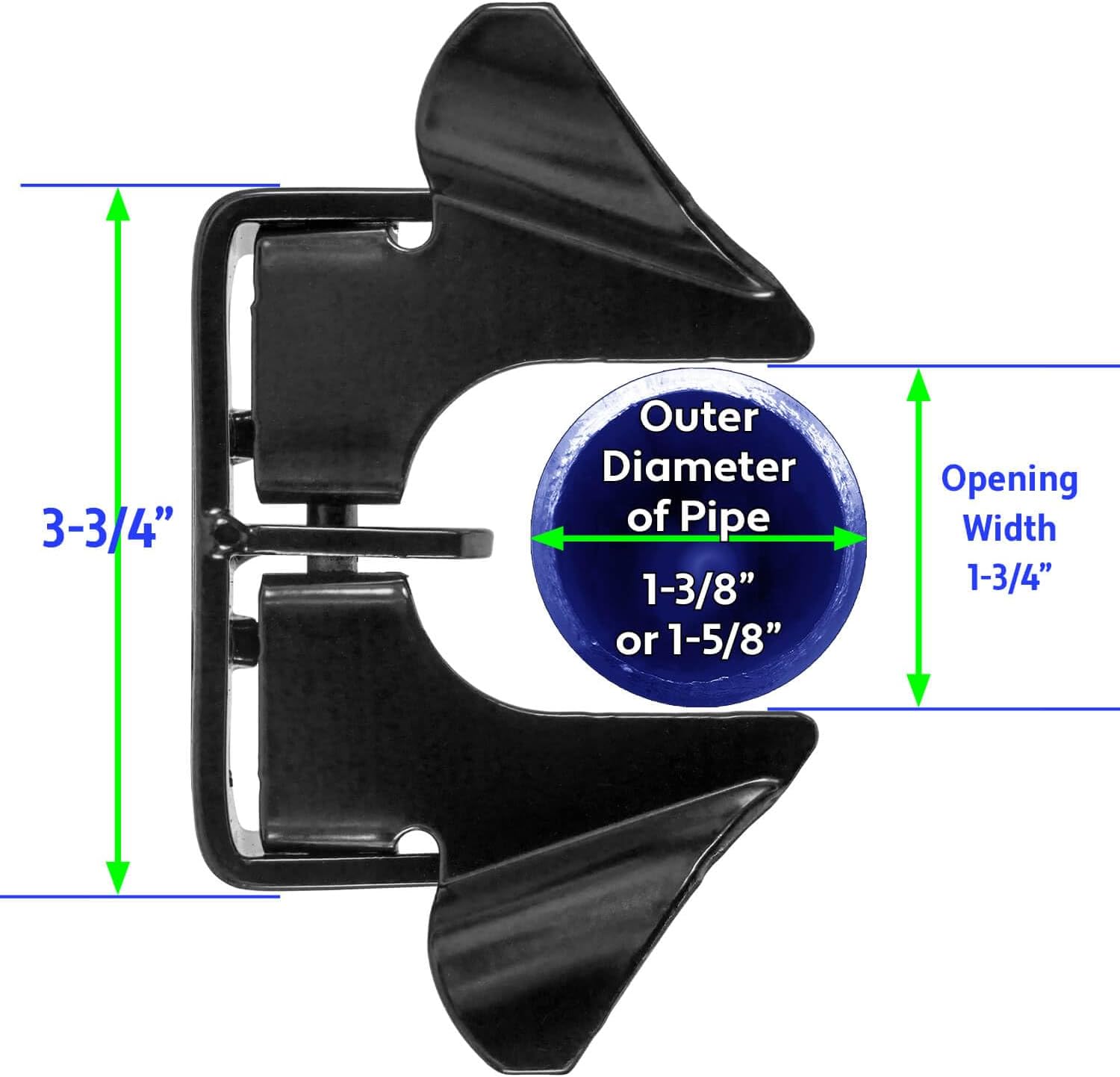 Black Wall Mount 1-3/8' Flat Back Butterfly Latch - CASE Qty 25