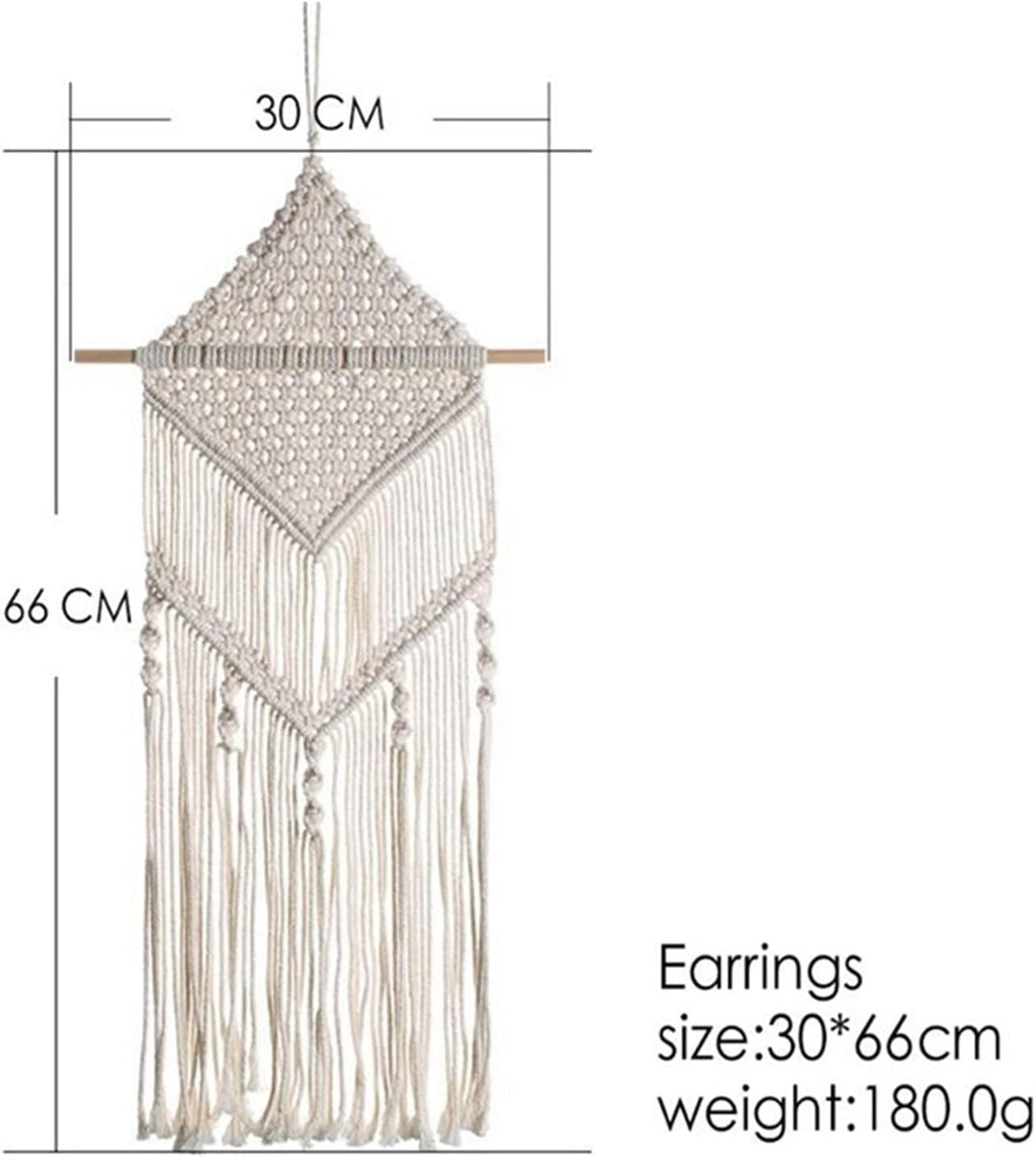 Tapestry Macrame Wall Hanging Tapestry Bohemian Tassel Leaves Wall Tapestry Wall Decor (OneColor)