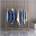 Double Rods Garment Rack with Wheels - Portable Clothing Hanging Garment Rack - Clothing Rack for Hanging Clothes (Gold 150x50x145 cm)