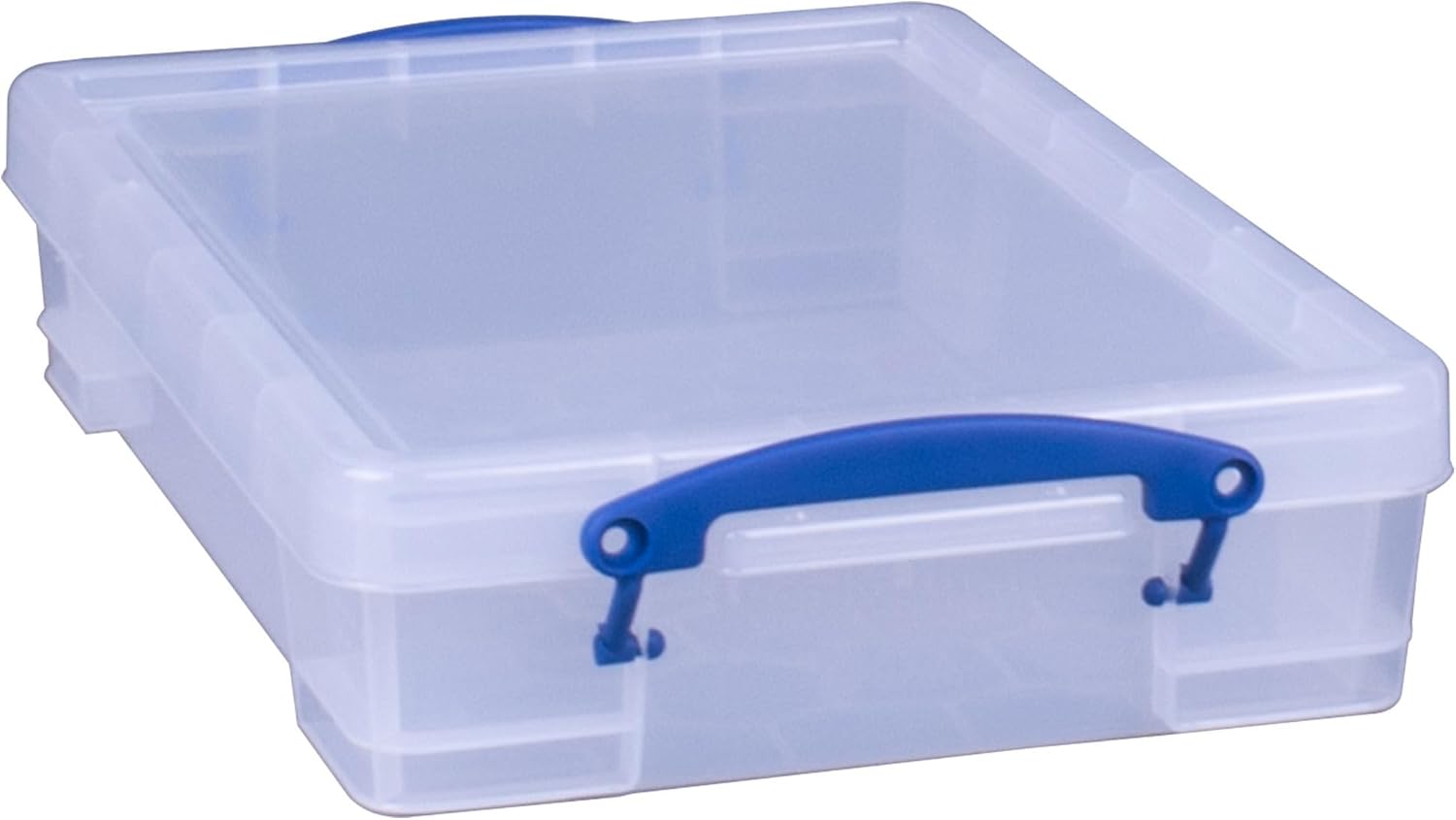 Really Useful Box 4 Liter Plastic Storage File Box Container with Snap Lid and Clip Lock Handles for Office Organization and Storage, Clear (10 Pack)