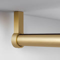 Closet Rod Brushed Gold Clothes Rod Support Pole, Ceiling/Wall Mount Closet Garment Racks, Cuttable Round Tube Hanger Rail for Clothing Store, Cloakrooms(135cm (53 in))