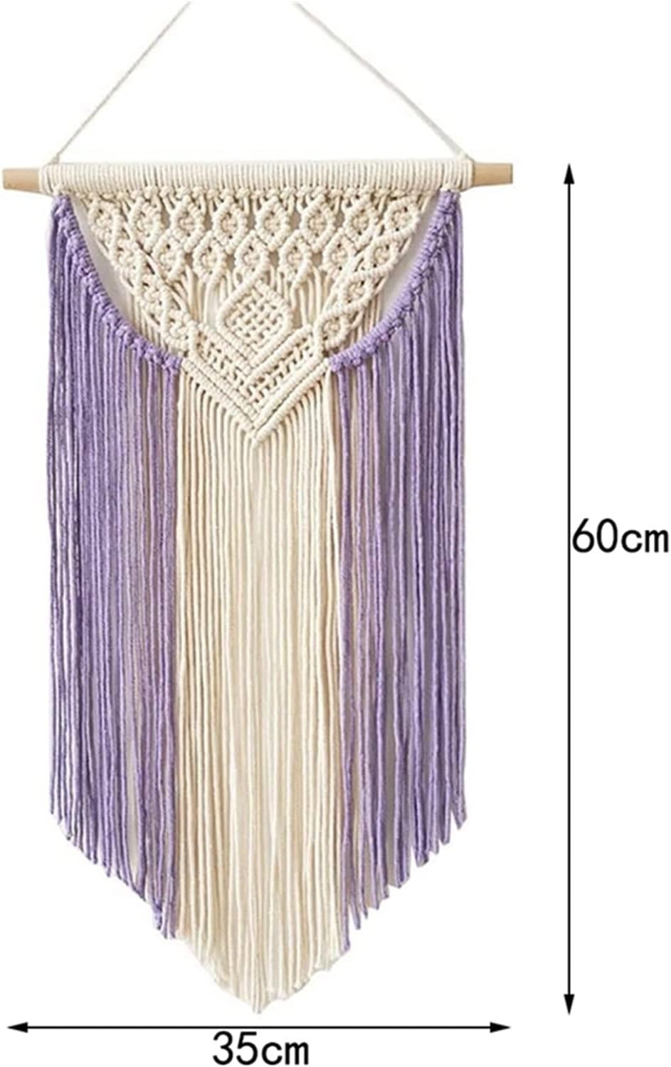 Tapestry Macrame Wall Hanging Tapestry Chic Geometric Tassels Tapestry Apartment Bedroom Bohemian Decoration (Purple)