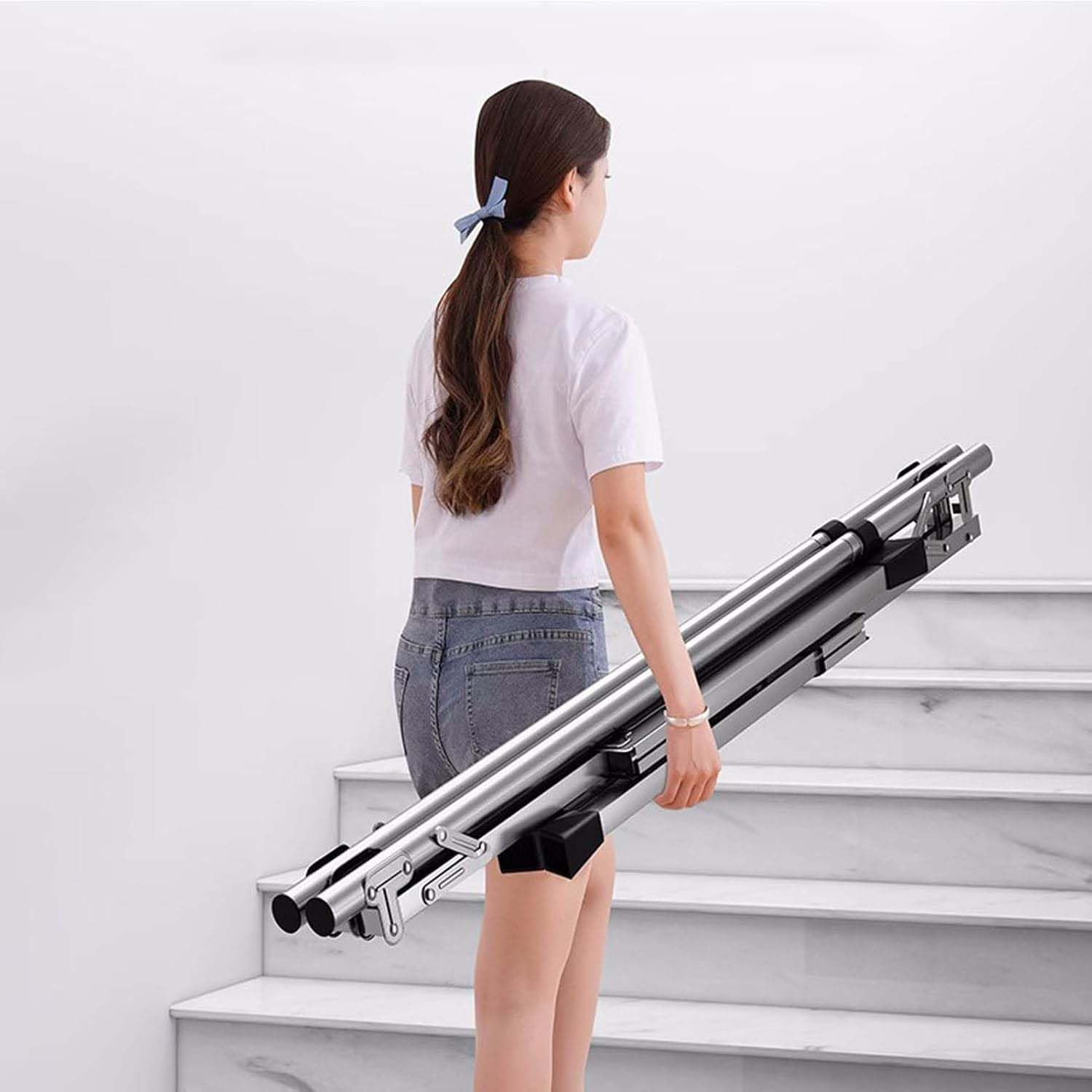 Drying Clothes Rack 160cm/63in, Outdoor Laundry Drying Rack with 4 Wheels, Laundry Drying Rack Folding 5 Rod, No Assembly Required, for Hanging Clothes