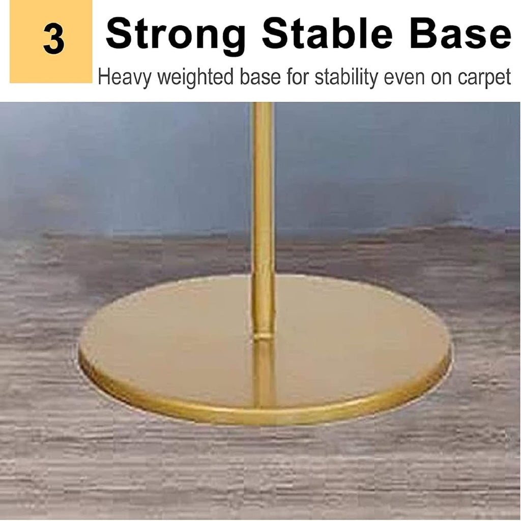 Floor-Standing Metal Spiral Scarf Display Stand, Industrial Style Iron Storage Hanger Hair Rack, Hijab Scarves Leggings Tae Kwon Do Belt, Closet Racks for Hanging Clothes(Gold-30 Rods)