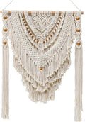 Tapestry Macrame Wall Hanging Tapestry Bohemian Geometric Bedside Porch Home Wall Decor Tassel Handmade Tapestry (Beige)