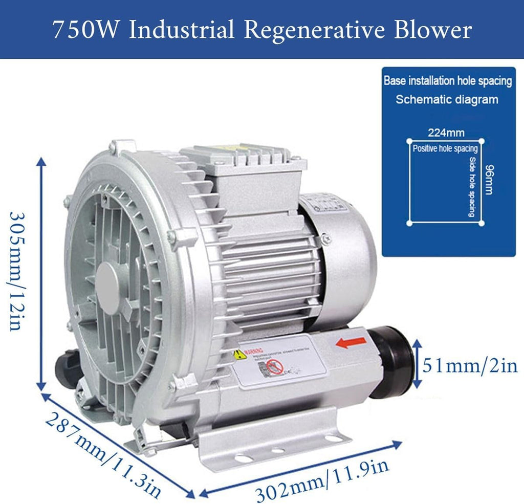Industrial Blower Vortex Ring Blower Large Airflow Type fish pond aerator Regenerative Blower strong centrifugal fan High pressure Blower 110V 250/350/550W(750W)