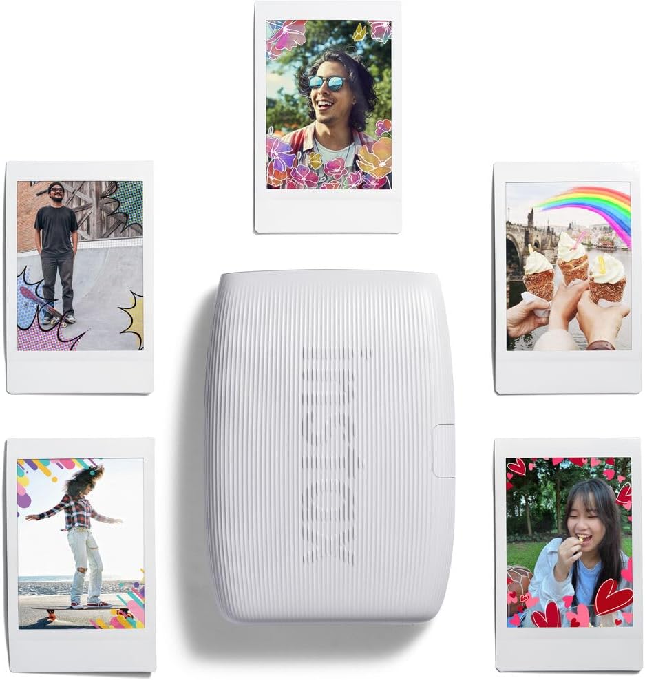 Fujifilm INSTAX MINI Link 3 Smartphone Printer (Clay White) + Travel Bag Small INSTAX MINI Instant Film (20 Sheets) + USB Power Charging Adapter + Diginerds Microfiber Cleaning Cloth