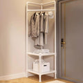 Coat Racks Free Standing,Garment Rack with Shelves,25mm Thicker Tube Diameter, Large Capacity Storage, with Double Shelves,can Be Used in The Bedroom,Entrance Hall,Living Room(White)