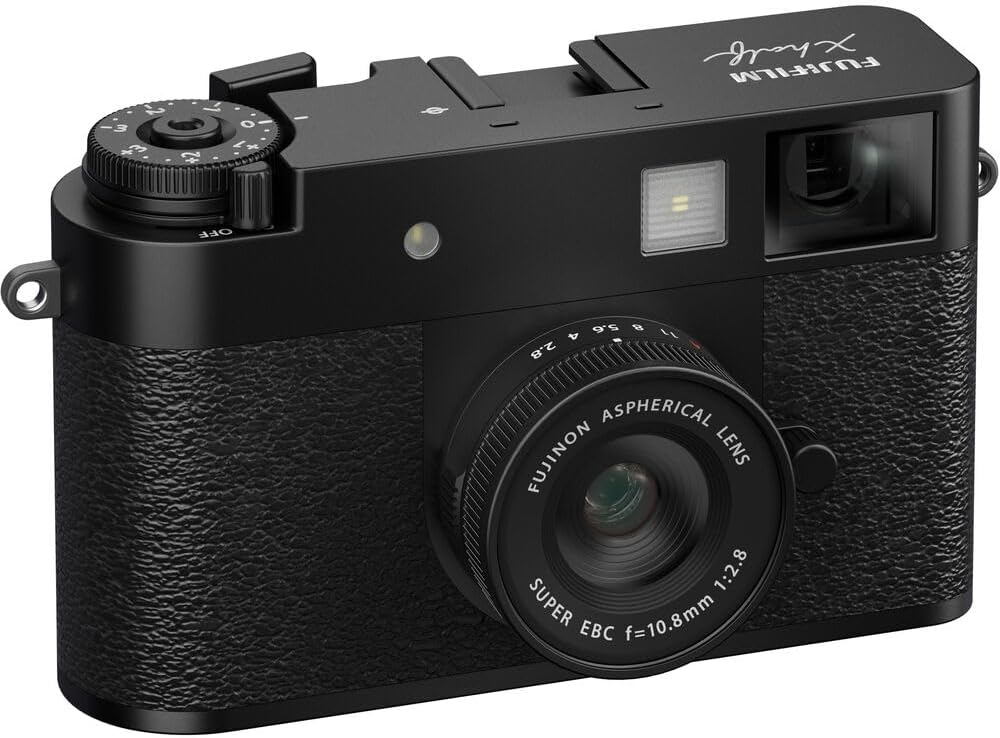 FUJIFILM X Half Premium Compact Digital Camera (Black) Bundle with Fuji Link 3 Smartphone Printer (Sage Green) + Instax Mini Film + 64GB Memory Card + Flexible Tripod + Cleaning Kit + More