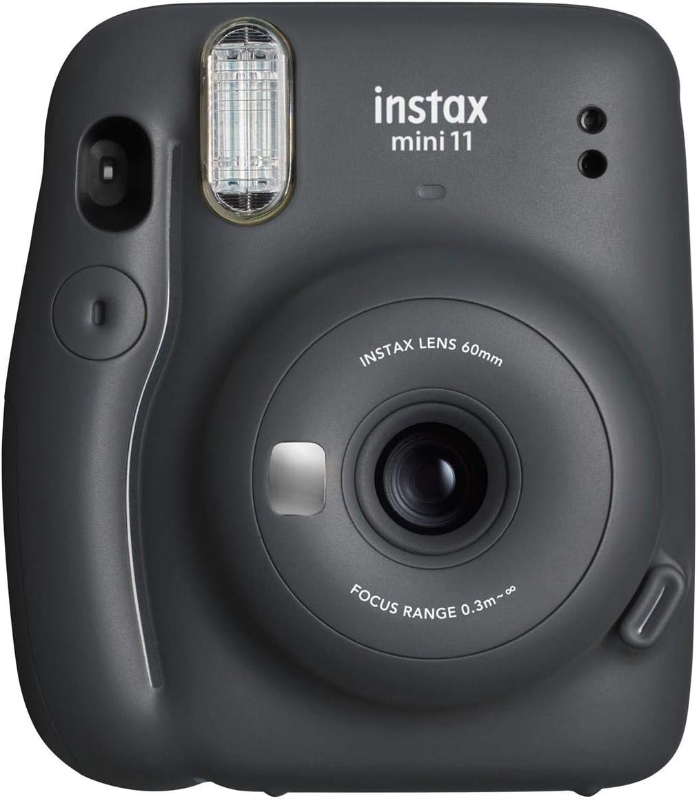 Fujifilm Instax Mini 11 Instant Film Camera, Charcoal Gray - with Slinger Accessory Kit Charcoal Gray, 2X Fuji instax Mini I nstant Daylight Film Twin Pack, 20 Exposures