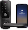 ULTRALOQ Latch 5 Smart Lock, World's First WiFi Smart Lever Lock, Auto-Lock, Touchscreen Digital Keypad, Fingerprint Door Handle for Home Front Door, Rental, Office, App Remote Control, Black