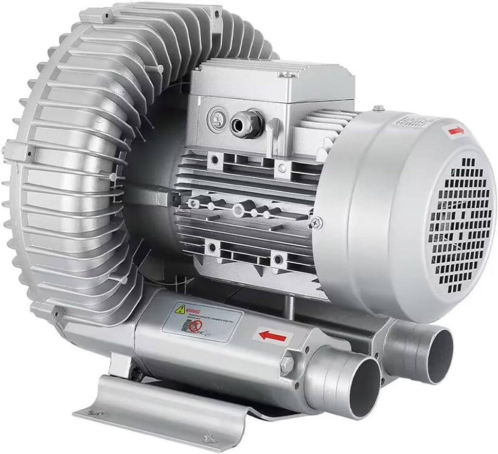 Single Phase (Large Airflow Type) Turbine Blower, 110V 120W Regenerative Blower Industrial Vacuum Pump, Single Phase High-Pressure Vortex Ring Blower