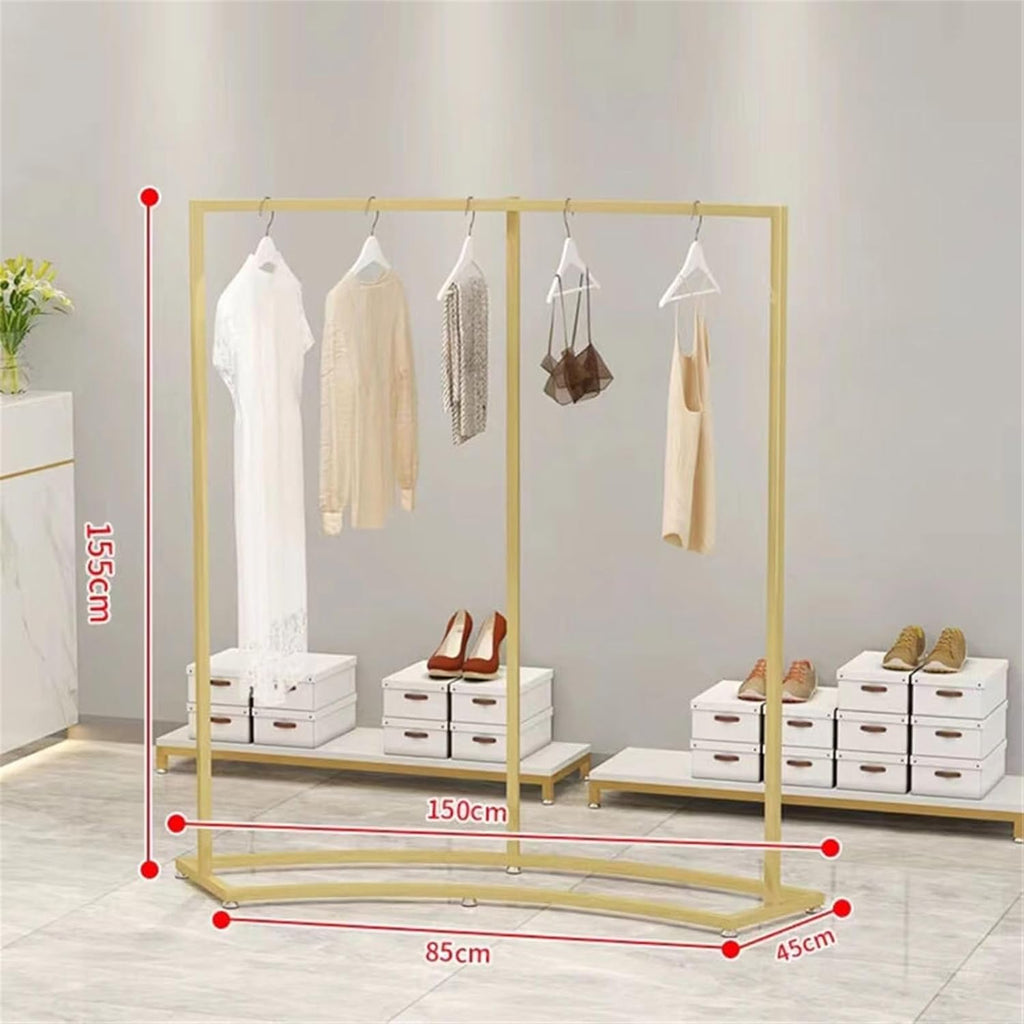 Clothing Rack Clothing StoreDisplay Shelf, Floor Standing Curved, Flow Table, High and Low Combination Hanging Rack Bedroom