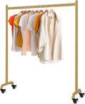 Golden Clothing Rack with Wheels, Nordic, Heavy Duty, Clothes Rail for Bedroom, Garment Rack for Hanging Clothes, Load 176lbs(100x40x155cm)