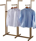 Heavy Duty Garment Rack for Hanging Clothes Rack, Floor Standing Metal Retail Display Stand, Adjustable Clothing Hanger Rod, for Clothing Store, Bedroom(Gold)