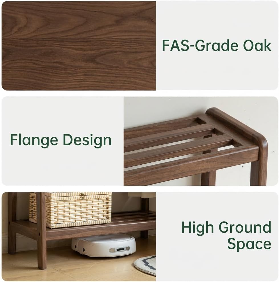 Solid Wood Clothes Rack, Clothing Rack with 2 Shelves Storage, Floor-Standing Coat Rack for Bedroom, Living Room, 16' x 20' x 63',Entryway,Walnut
