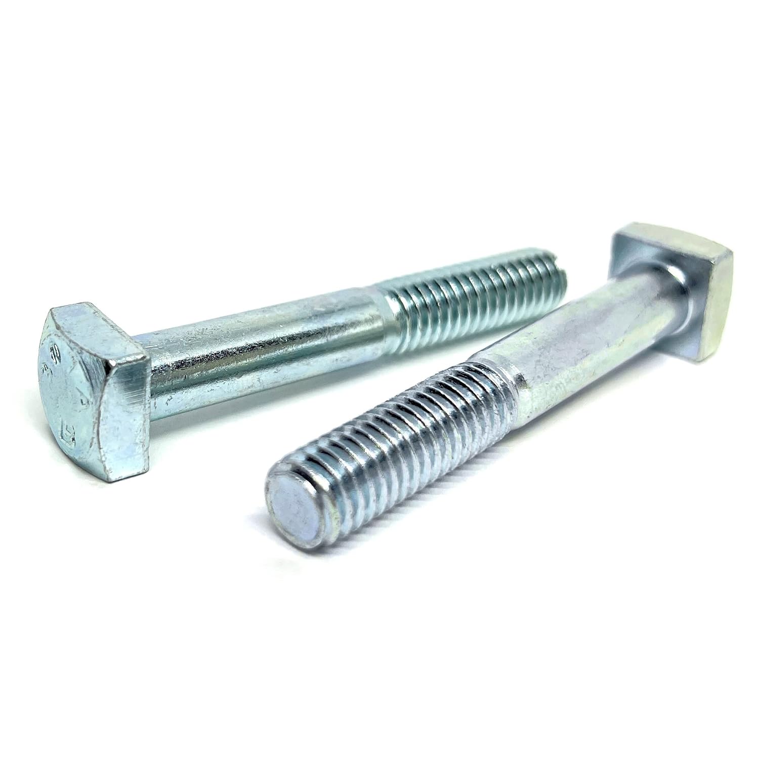 (650 Pieces) 3/8'-16x2-1/2 Square Head Bolts Grade A307 Zinc Clear