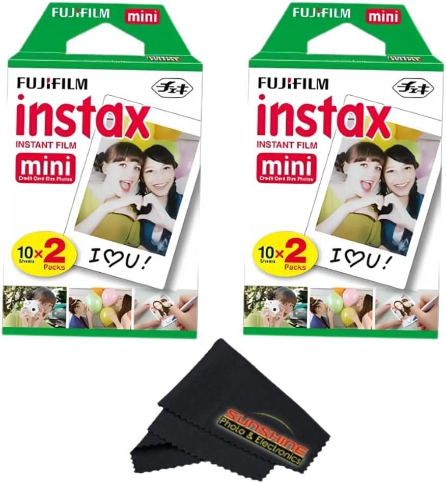 Fujifilm Instax Mini 12 Instant Camera (Blossom Pink) and Fujifilm Instax Mini Extra Film Pack (40 Sheets) Bundle, Instant Film Camera for Travel, Parties, Weddings, Gifts & Scrapbooking